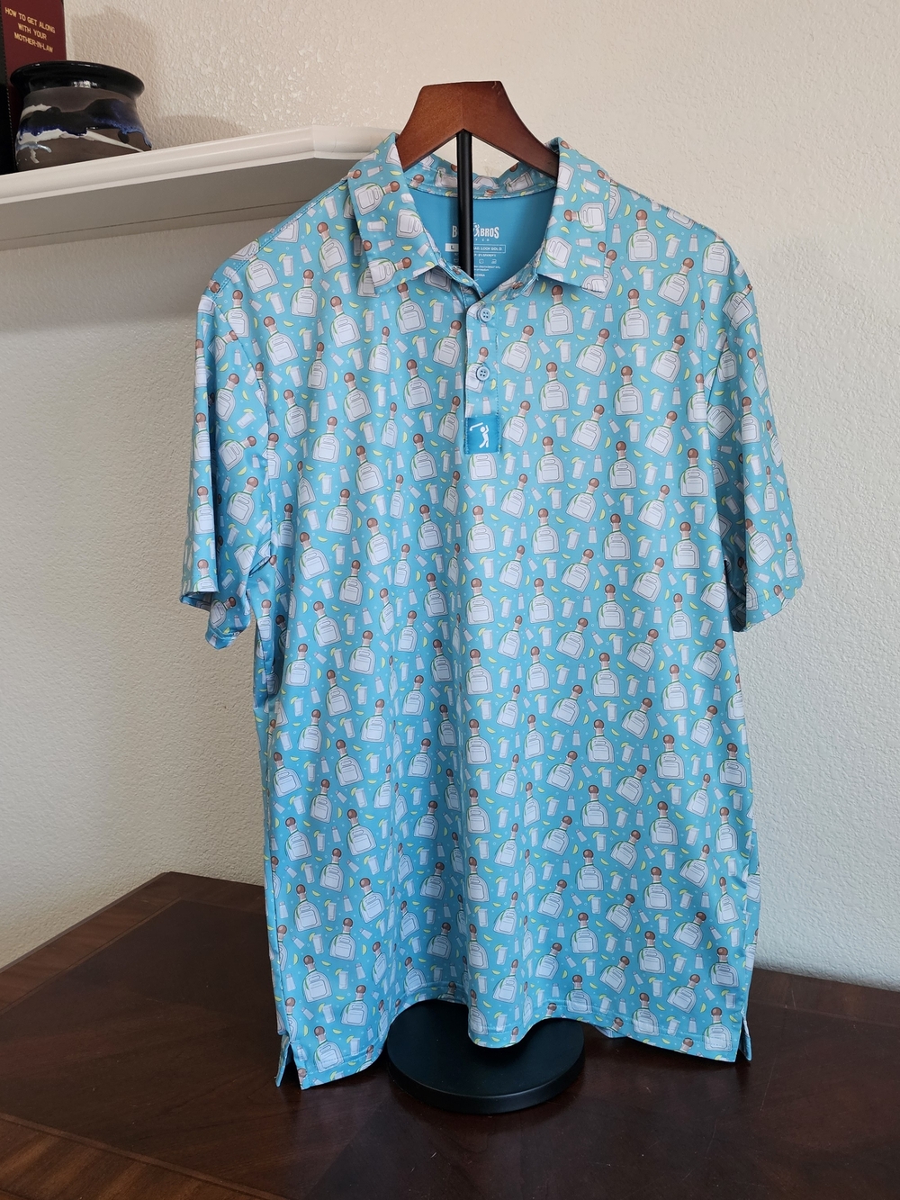 Bogey Bros Tequila All-Over Print Golf Polo, Men's Large Performance Stretch